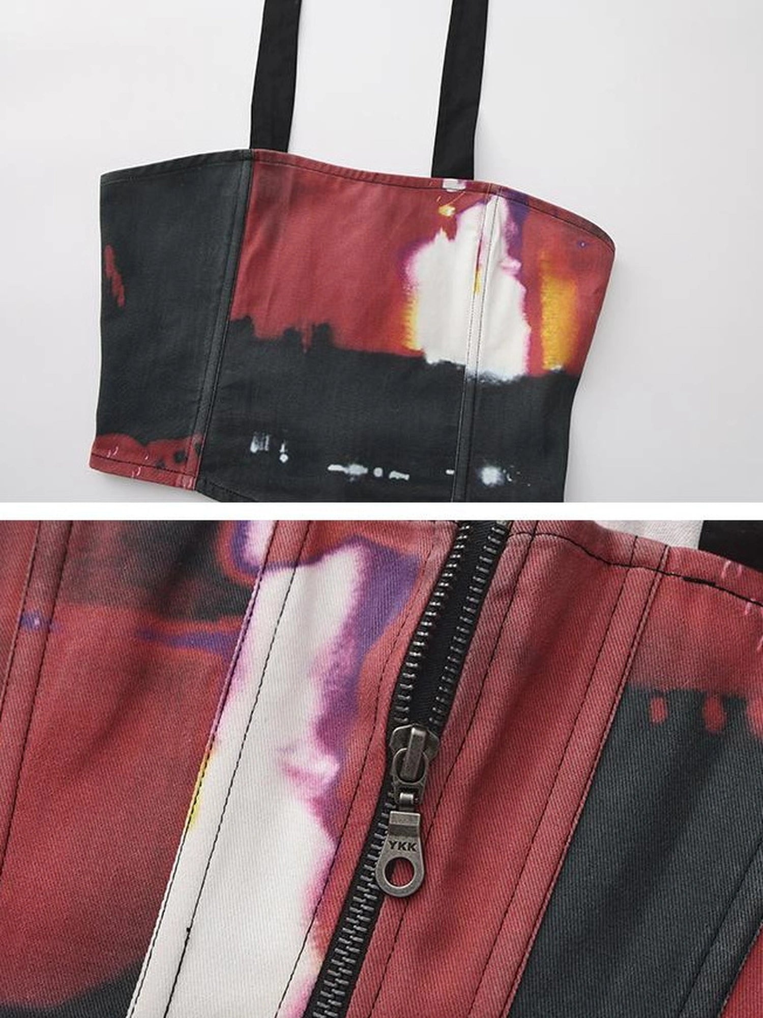 Outmode Vintage Film Print Bustier Top