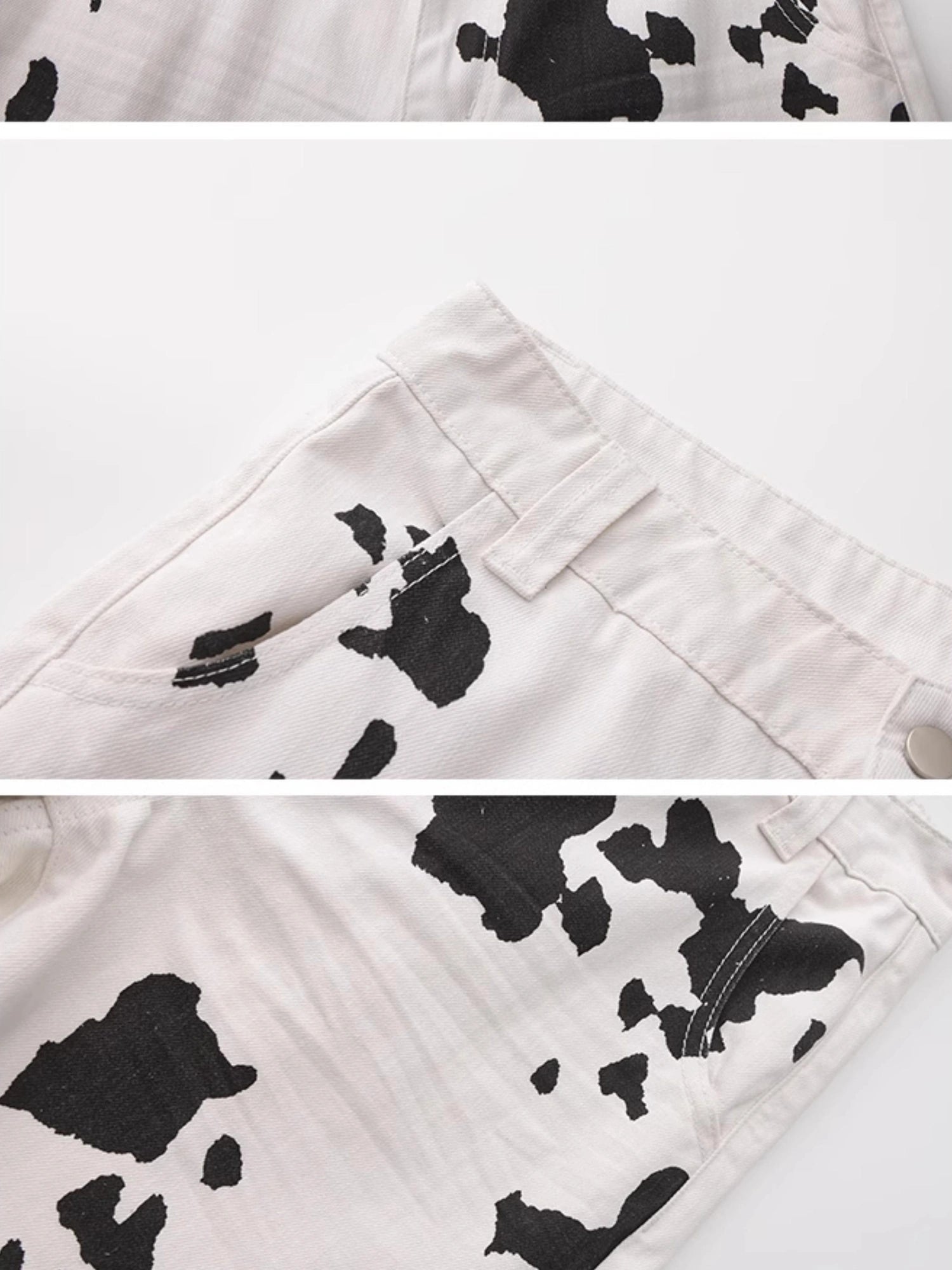 Outmode Vintage Speckled Denim Wide Leg Trousers