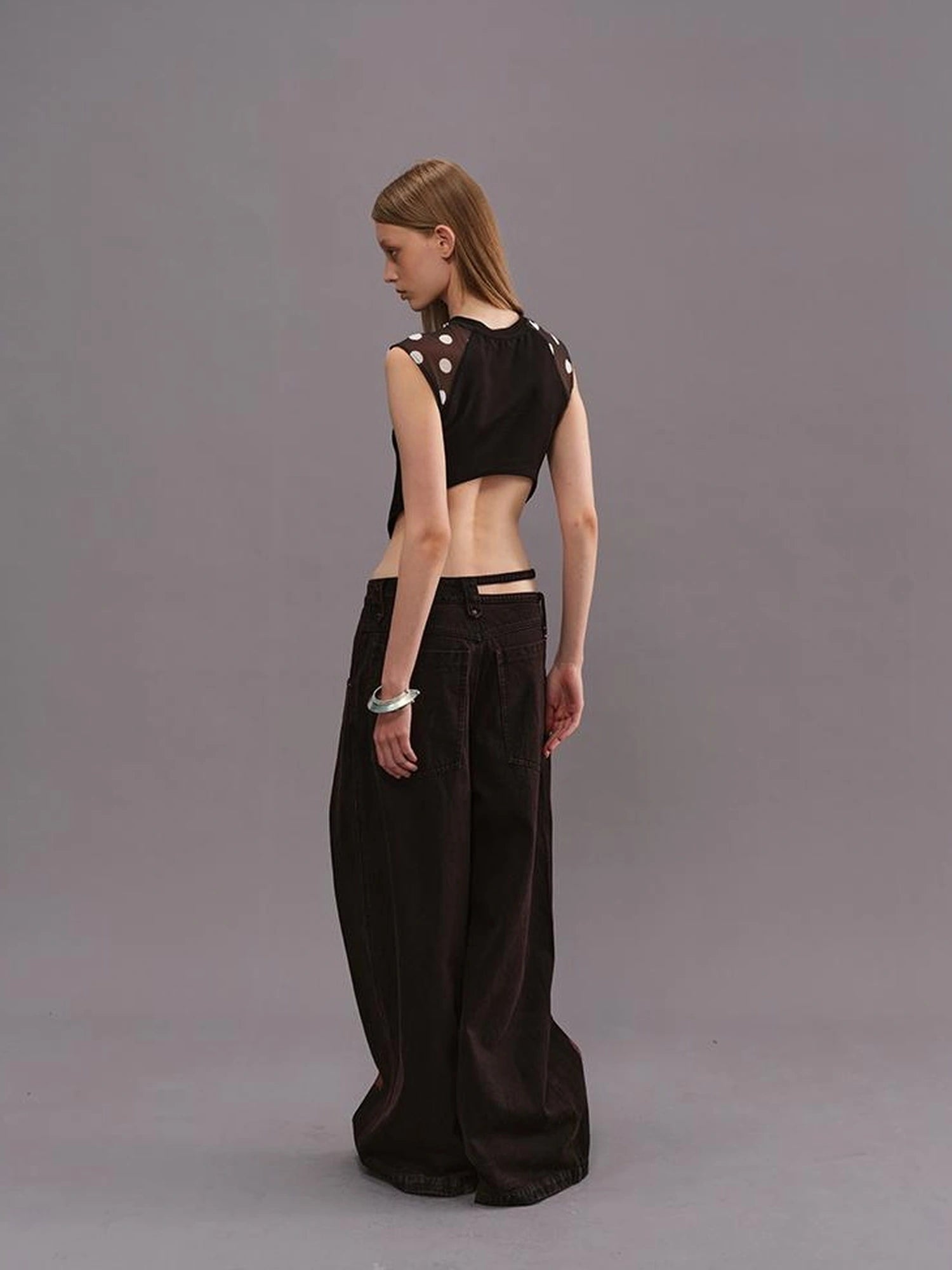 Outmode Vintage Wash Rock Wide Leg Jeans