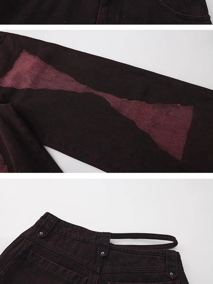 Outmode Vintage Wash Rock Wide Leg Jeans