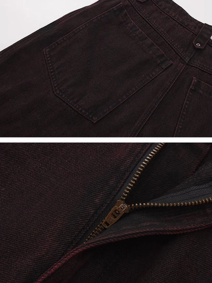 Outmode Vintage Wash Rock Wide Leg Jeans