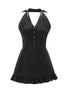 Outmode_Vintage_Y2k_Dark_Grunge_Rock_Mini_Dress_V-neck_T-shirt_Long_Sleeve_MISSTT