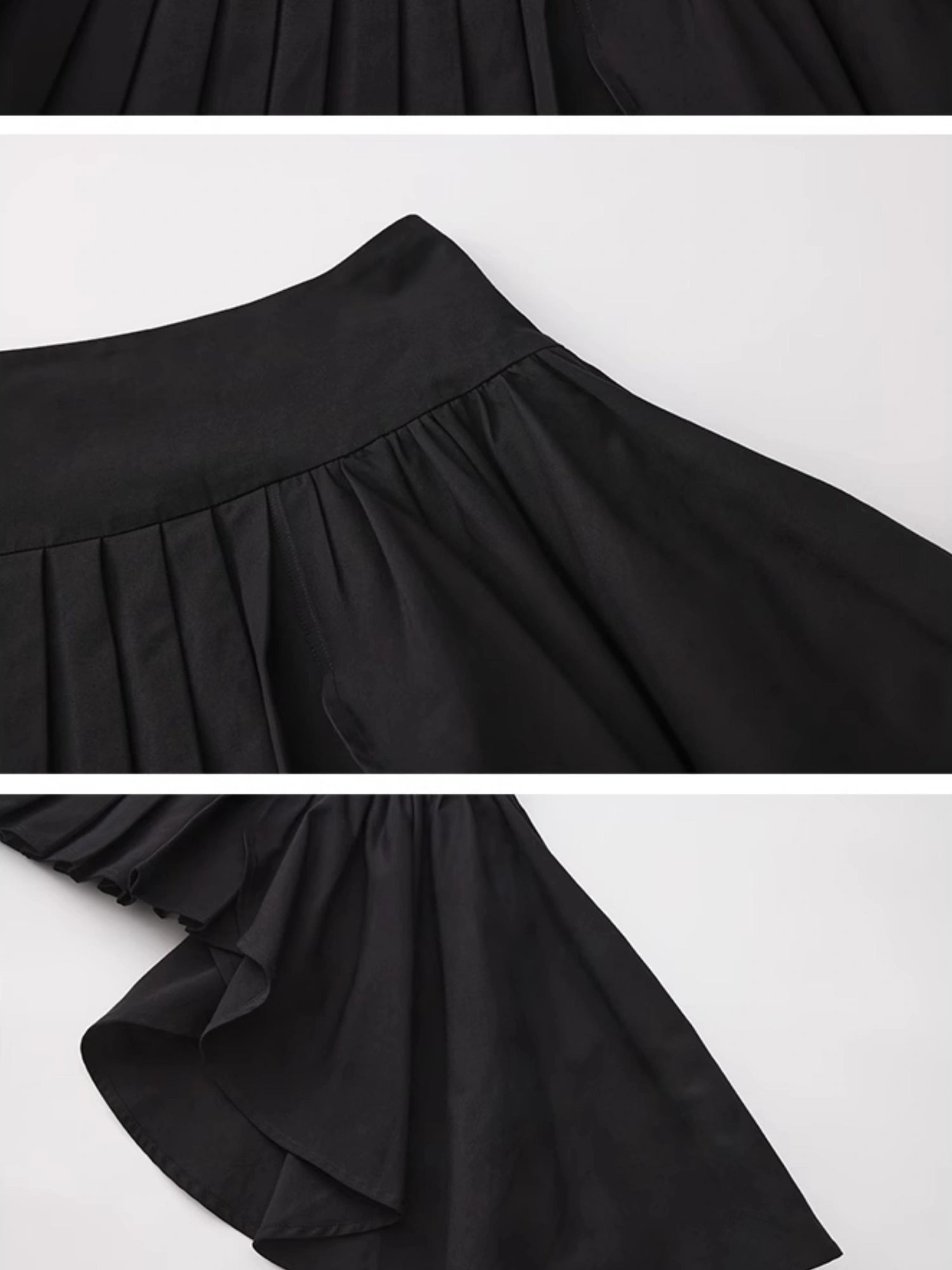 Outmode Watercolor Pleated Asymmetric Equestrian Skirt