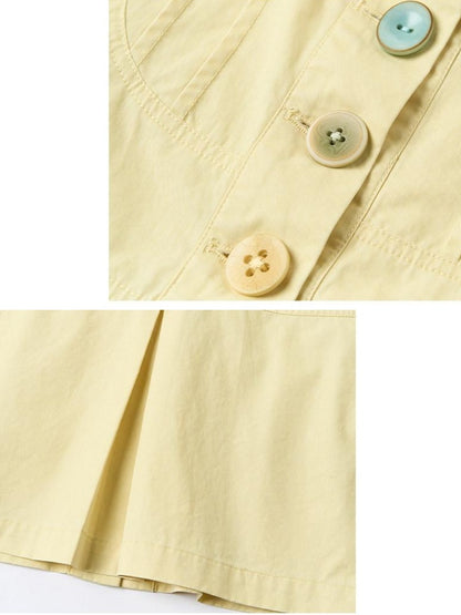 OuttheBlue 100% Cotton Vintage Slim Doll Collar Puff Sleeve Women Short Sleeve T-Shirts