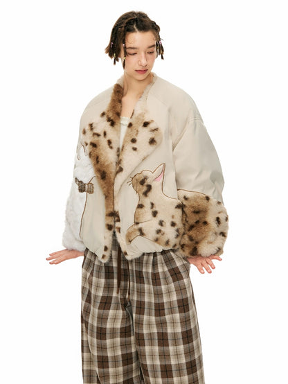 OuttheBlue 90% Duck Down Warm Casual Loose High Waist Short Lapel Women Zipper Down Jacket