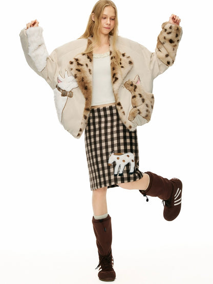 OuttheBlue 90% Duck Down Warm Casual Loose High Waist Short Lapel Women Zipper Down Jacket