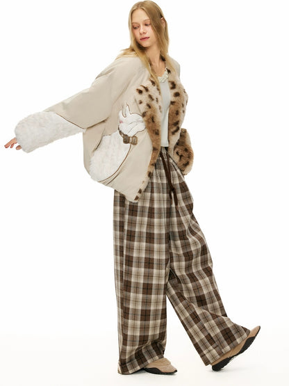 OuttheBlue 90% Duck Down Warm Casual Loose High Waist Short Lapel Women Zipper Down Jacket