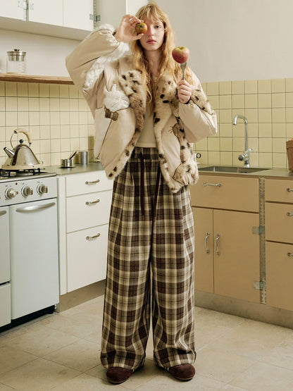 OuttheBlue 90% Duck Down Warm Casual Loose High Waist Short Lapel Women Zipper Down Jacket