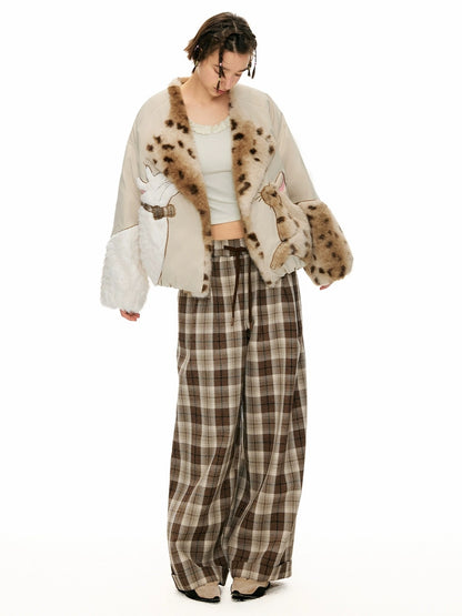 OuttheBlue 90% Duck Down Warm Casual Loose High Waist Short Lapel Women Zipper Down Jacket