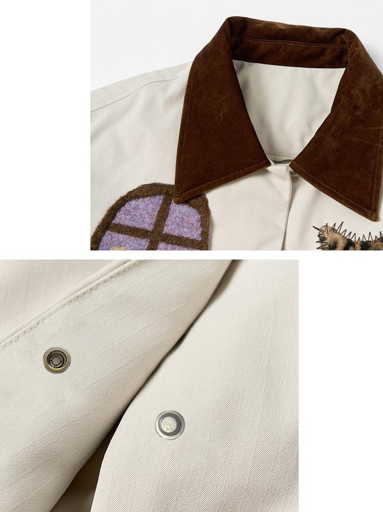 OuttheBlue 90 Percent Duck Down Vintage Relaxed Fit Lapel Collar Down Jackets