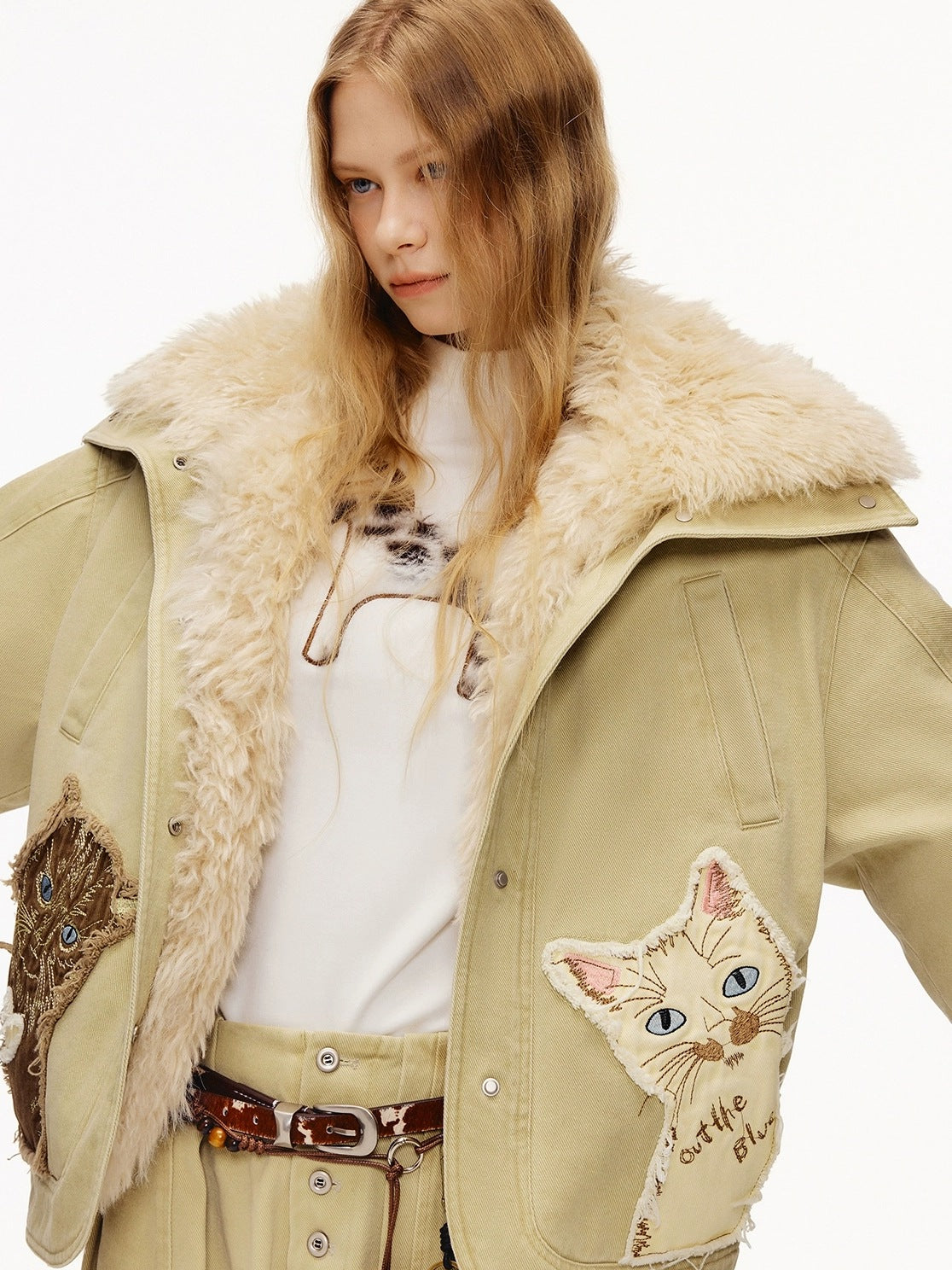 OuttheBlue 90 Percent White Duck Down Eco Casual Turn Down Collar Women Khaki Down Jacket