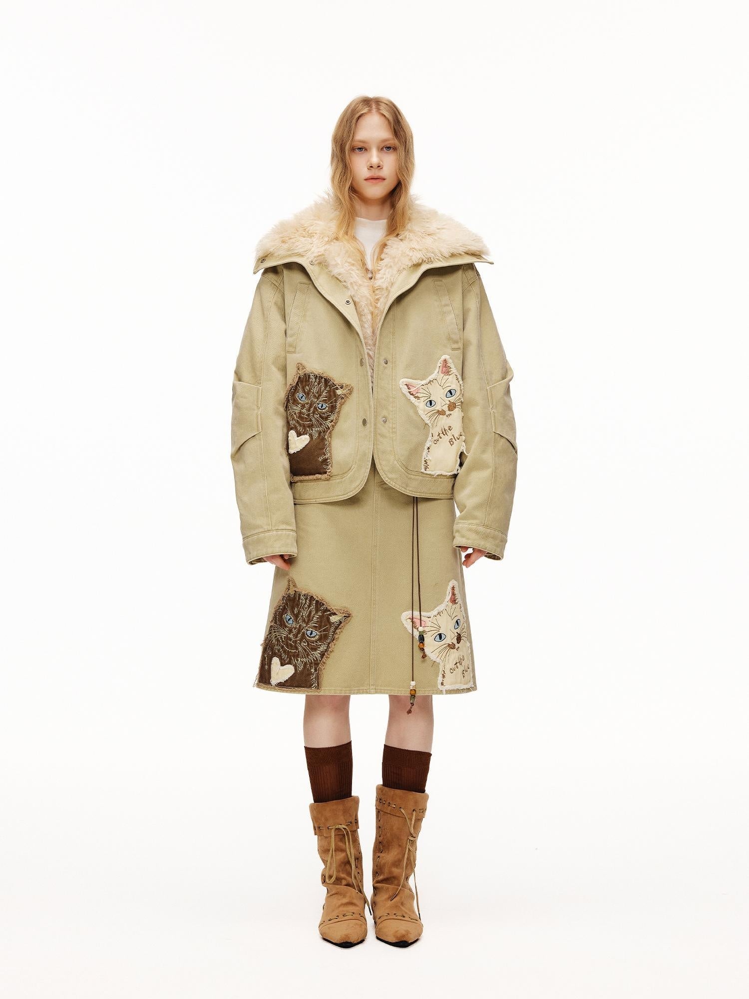 OuttheBlue 90 Percent White Duck Down Eco Casual Turn Down Collar Women Khaki Down Jacket