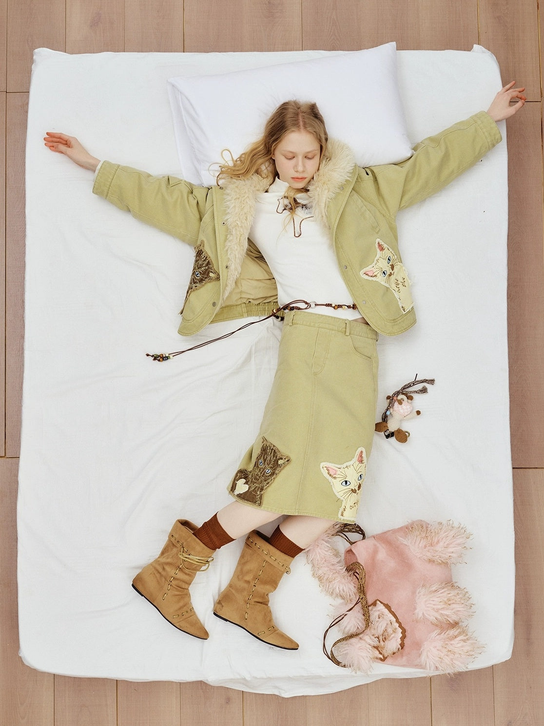 OuttheBlue 90 Percent White Duck Down Eco Casual Turn Down Collar Women Khaki Down Jacket