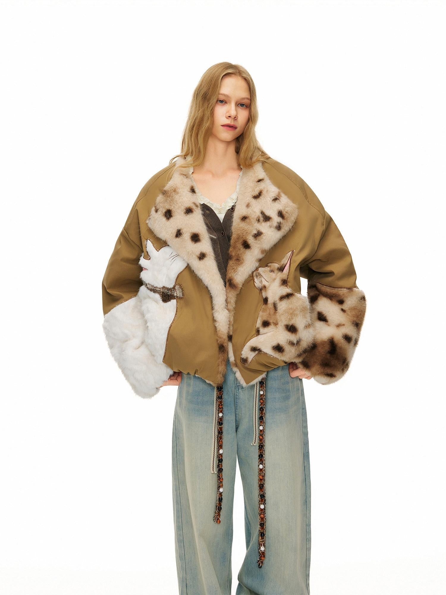 OuttheBlue 90% White Duck Down Thick Warm Casual No Hood Khaki Women Down Jackets