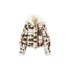 OuttheBlue 90% White Duck Down Warm Casual Print Stand Collar Low Waist Women Down Jackets
