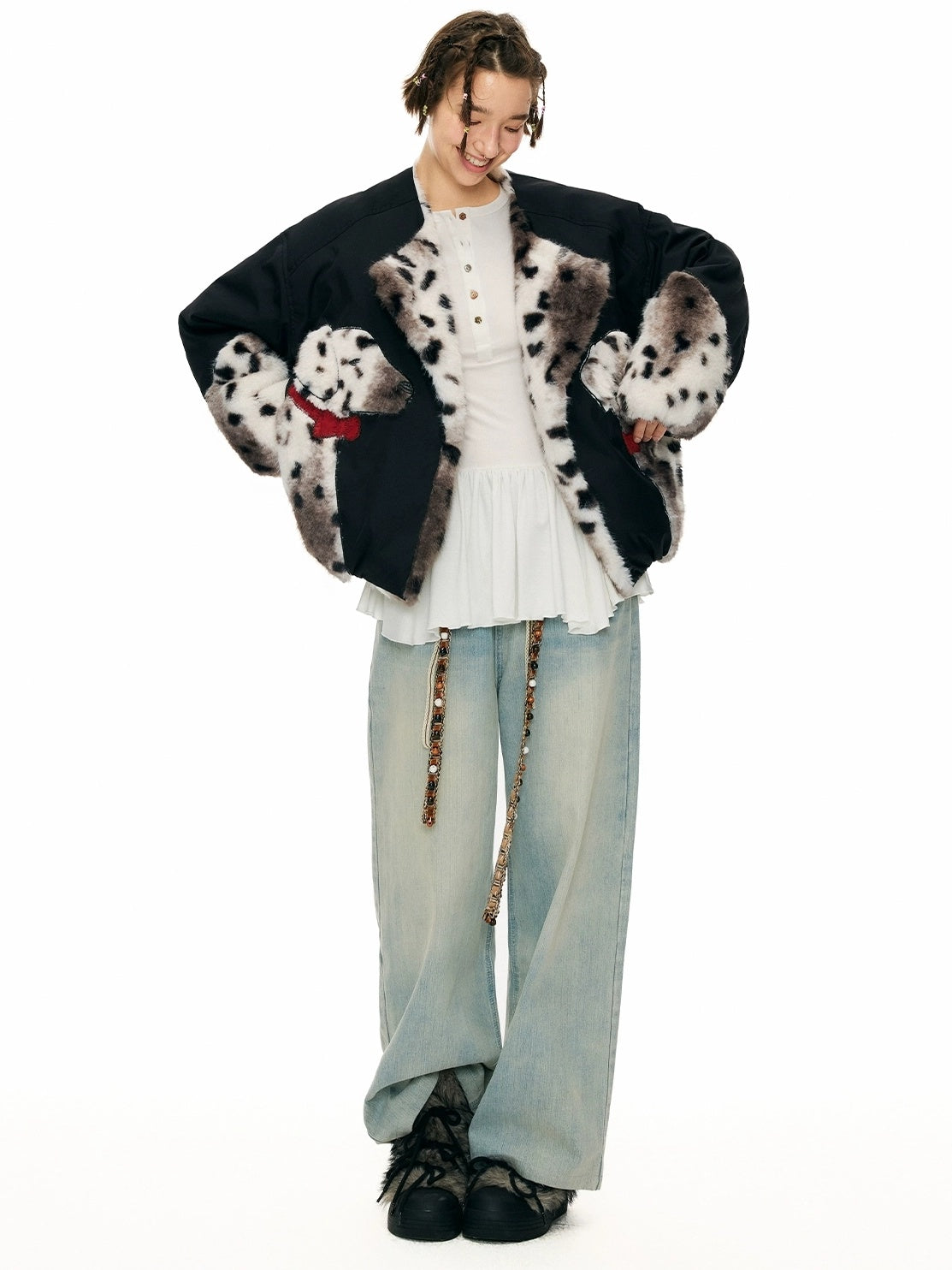 OuttheBlue 90% White Duck Down Warm Thick Casual Black Women Polyester Down Jacket