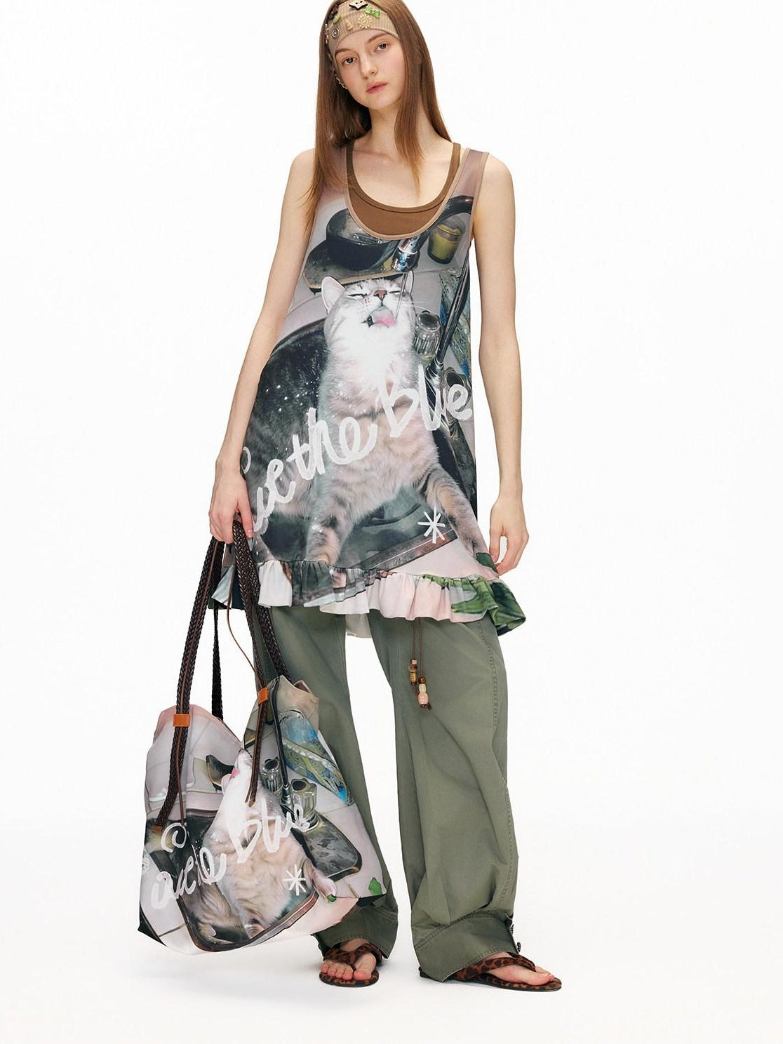 OuttheBlue Animal Print Double Strap Tote European Chic Casual Youth Shoulder Bags