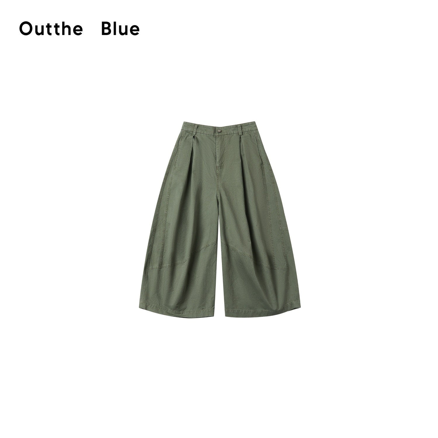 OuttheBlue_Army_Green_Pleated_Washed_Cargo_Octagonal_Wide_Women&