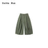 OuttheBlue_Army_Green_Pleated_Washed_Cargo_Octagonal_Wide_Women&