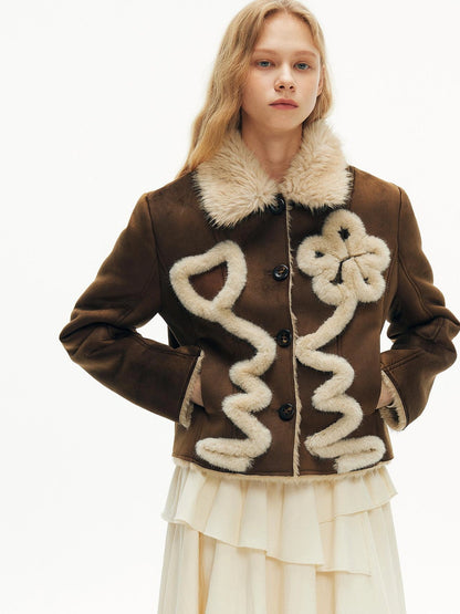 OuttheBlue Australian Lambswool Matte Sherpa Cropped Jacket