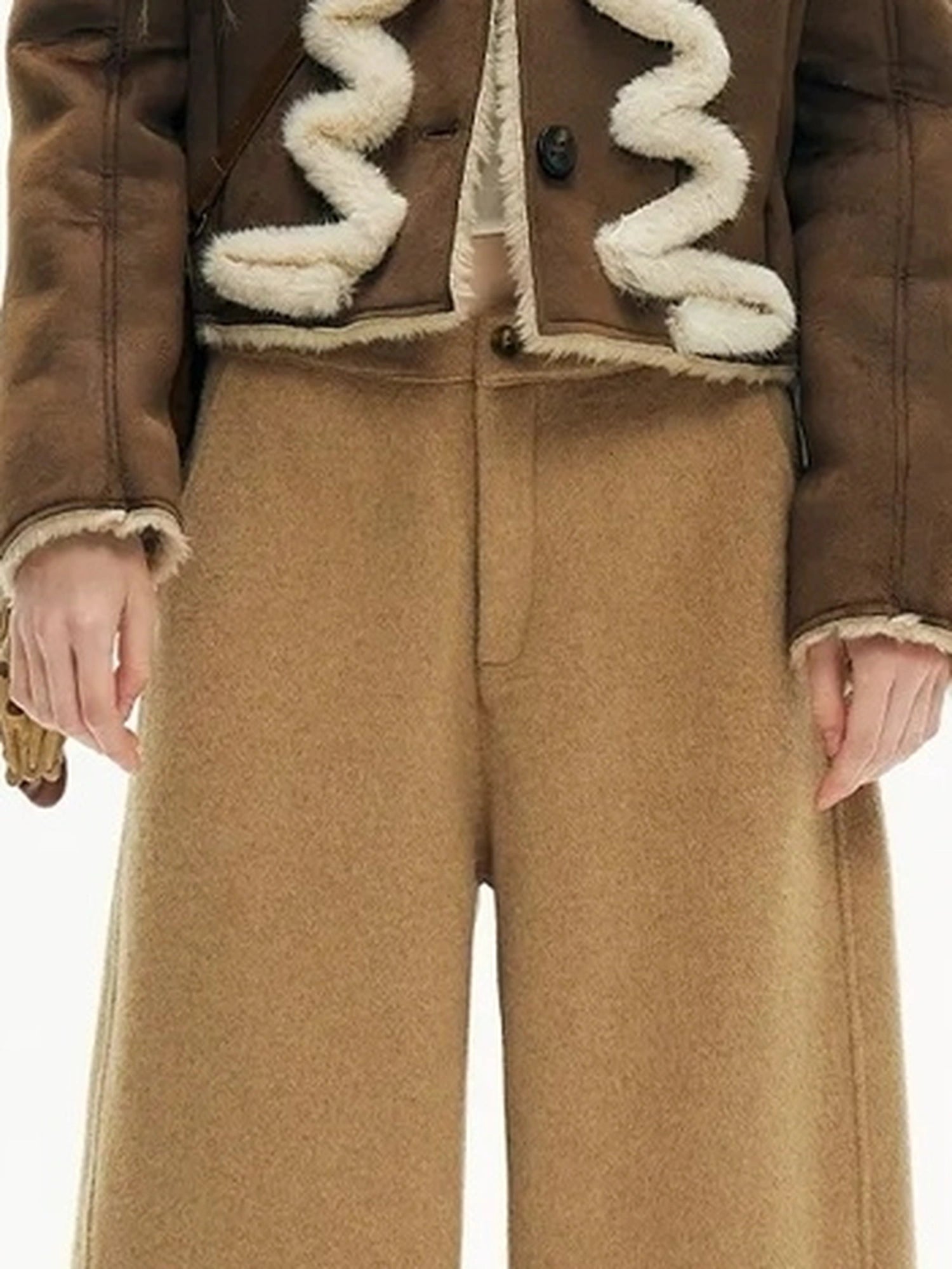 OuttheBlue Australian Lambswool Matte Sherpa Cropped Jacket