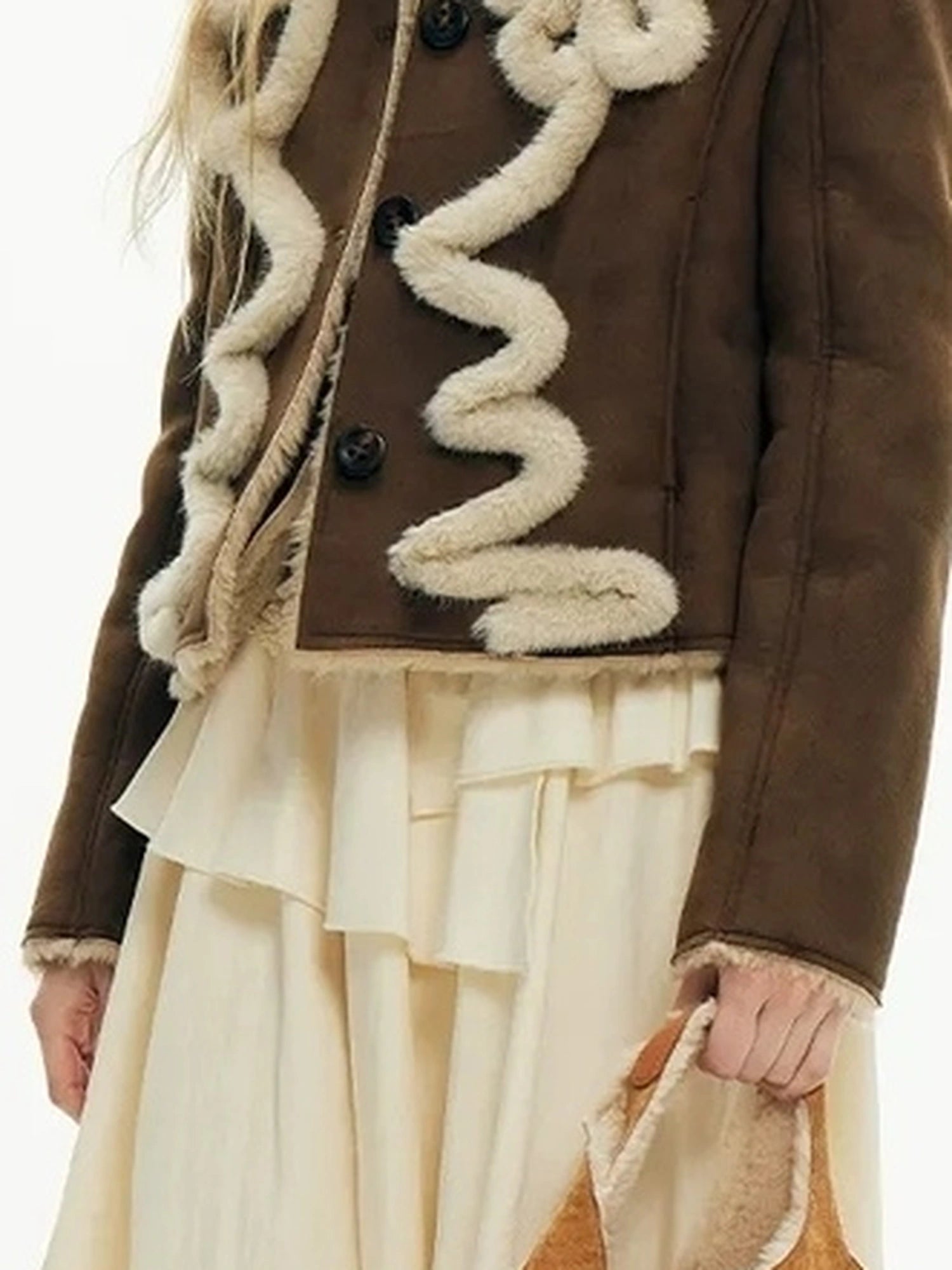 OuttheBlue Australian Lambswool Matte Sherpa Cropped Jacket