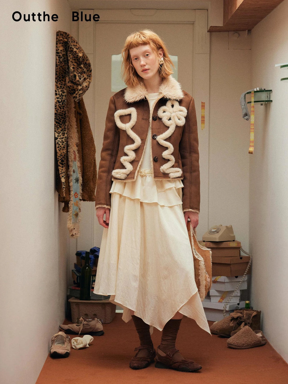 OuttheBlue Australian Lambswool Matte Sherpa Cropped Jacket