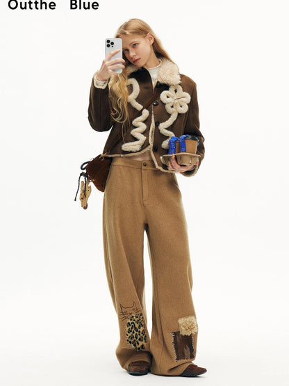 OuttheBlue Australian Lambswool Matte Sherpa Cropped Jacket