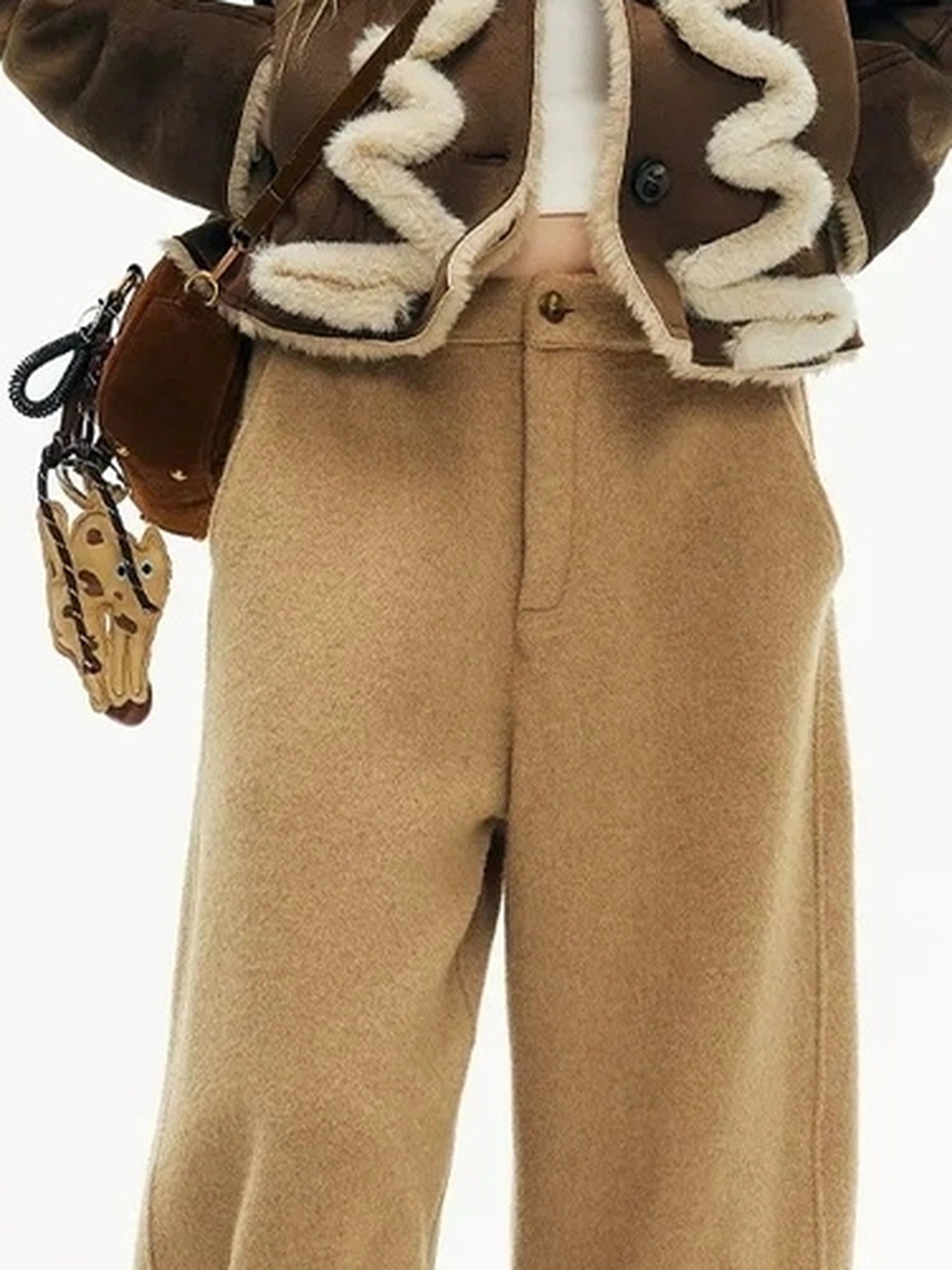 OuttheBlue Australian Lambswool Matte Sherpa Cropped Jacket