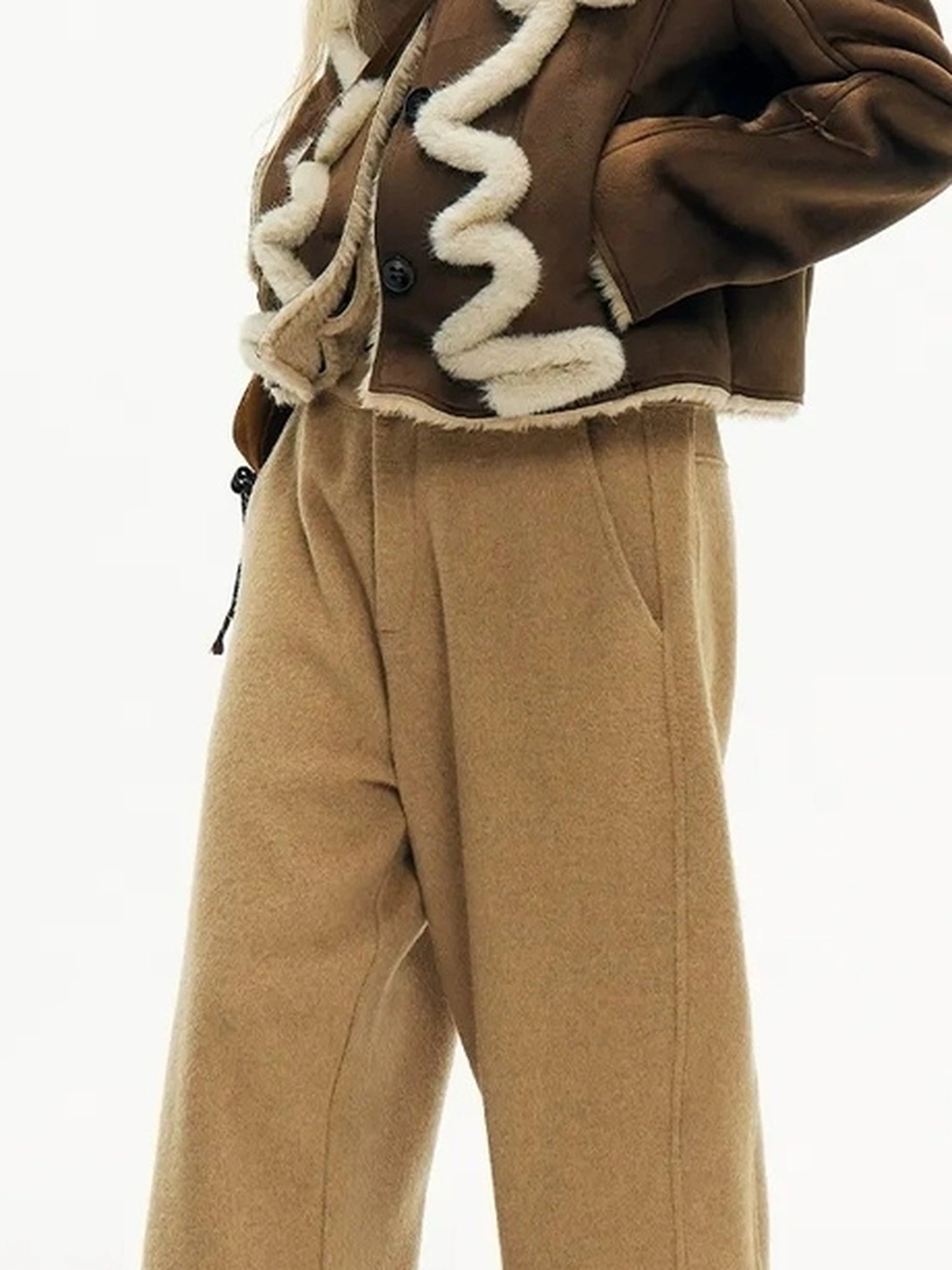 OuttheBlue Australian Lambswool Matte Sherpa Cropped Jacket