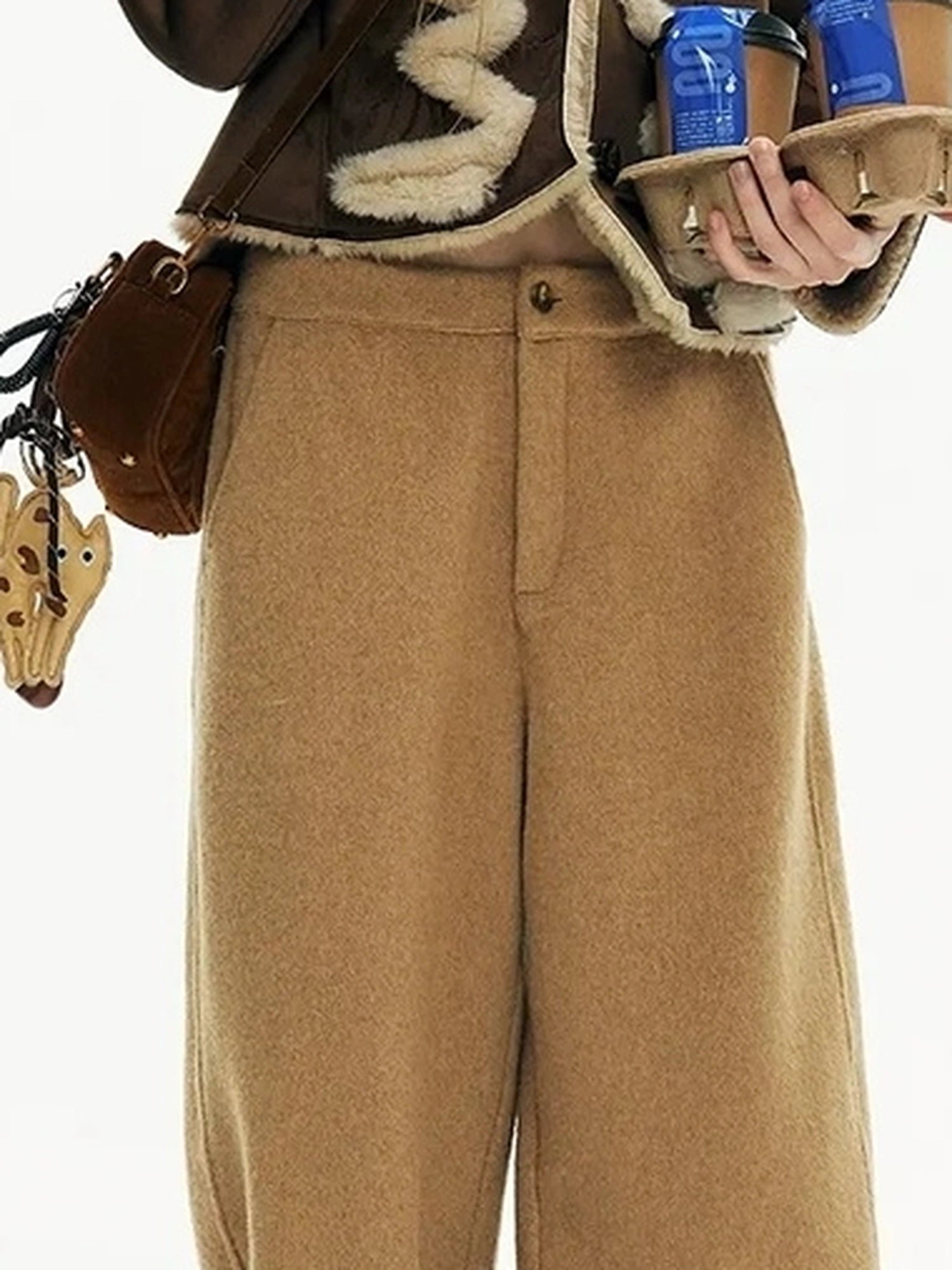 OuttheBlue Australian Lambswool Matte Sherpa Cropped Jacket