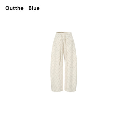 OuttheBlue_Beige_Polka_Dot_Ruffle_Trim_Slim_Fit_Women&