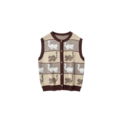OuttheBlue_Blue_Cat_Waltz_Knit_Vest_V-neck_T-shirt_Long_Sleeve_MISSTT