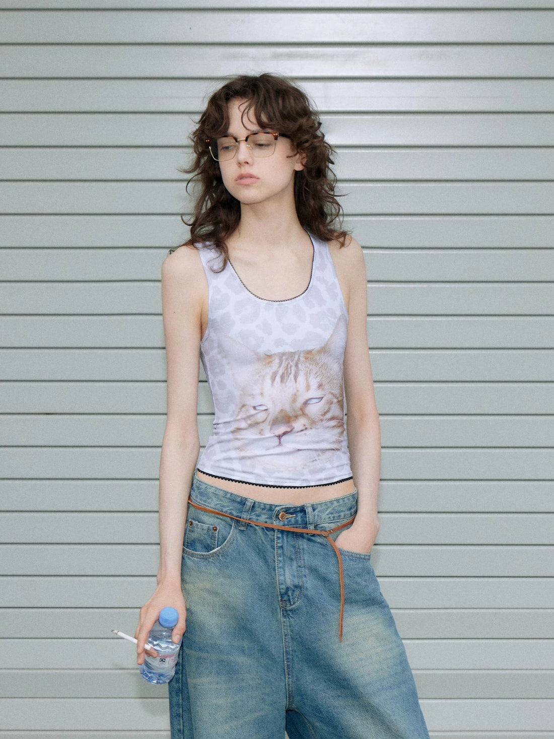 OuttheBlue Blue Leopard Lace Camisole