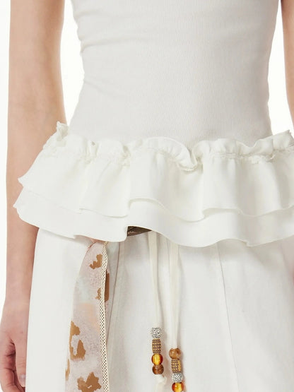 OuttheBlue Blue Romantic Ruffle Trim Camisole