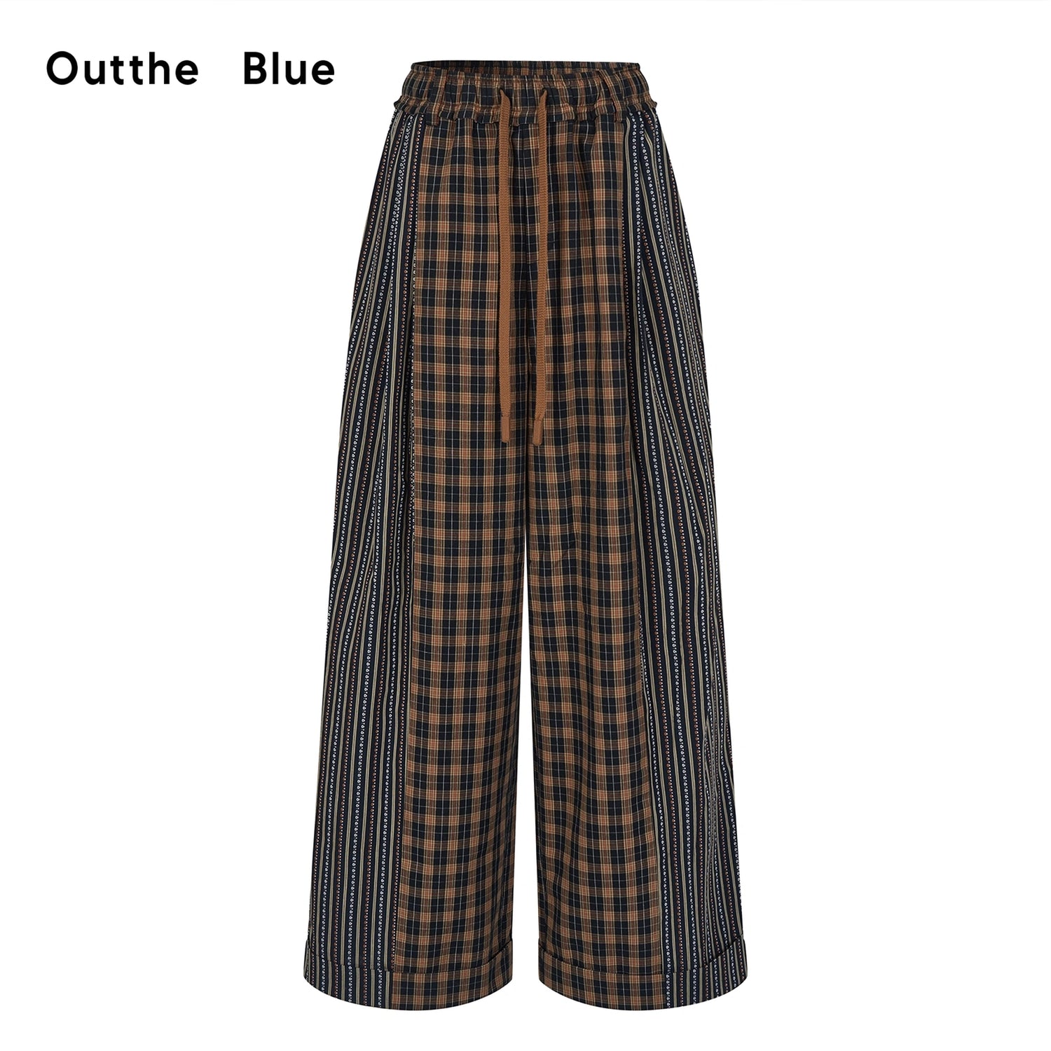 OuttheBlue_Blue_Stripe_Check_Wide_Leg_Pants_MISSTT