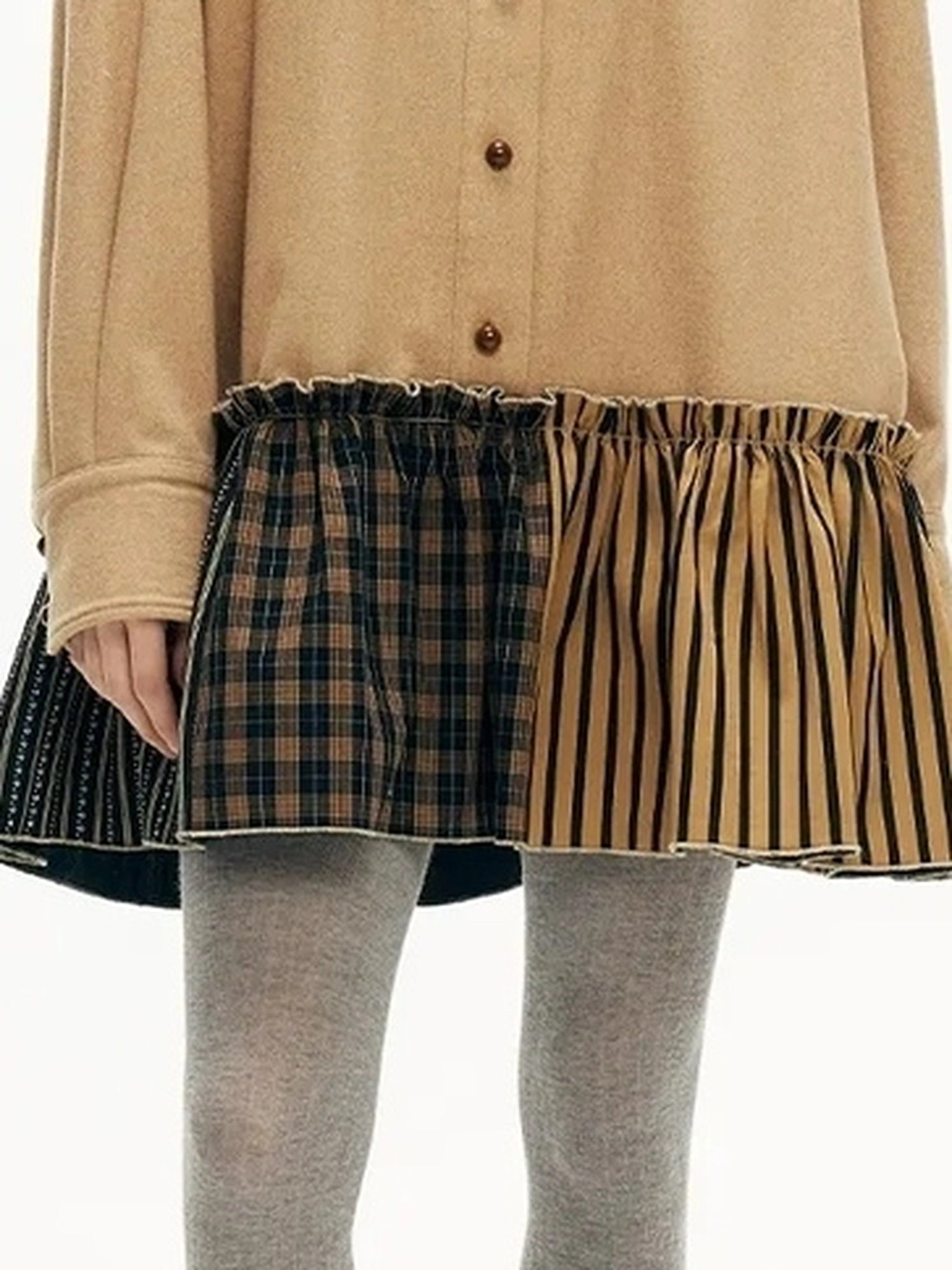 OuttheBlue Blue Wool Blend Checked Shirt Dress