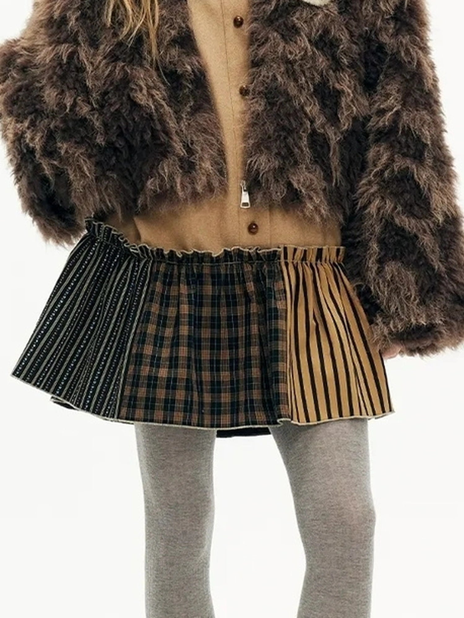 OuttheBlue Blue Wool Blend Checked Shirt Dress