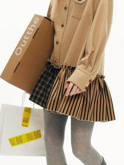 OuttheBlue Blue Wool Blend Checked Shirt Dress