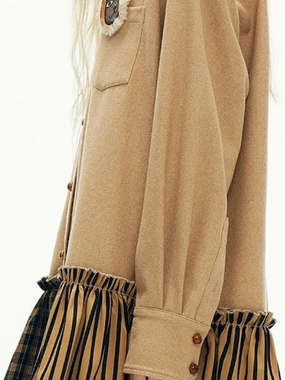 OuttheBlue Blue Wool Blend Checked Shirt Dress