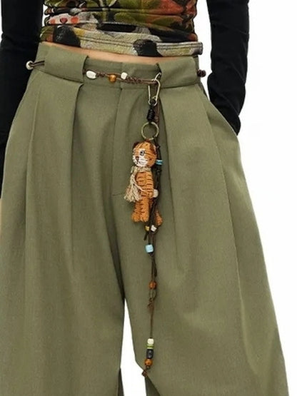OuttheBlue Bohemian Multicolor Beaded Braided Belt