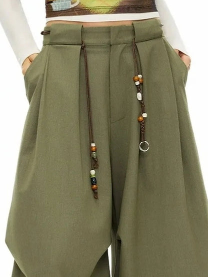 OuttheBlue Bohemian Multicolor Beaded Braided Belt