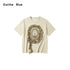 OuttheBlue Breathable Vintage Ruffle Loose Women Lyocell Linen Cotton Short Sleeve T-Shirts