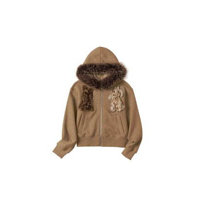 OuttheBlue_Camel_Dog_Applique_Embroidery_Faux_Fur_Hood_Women&