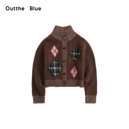 OuttheBlue_Cat_Cafe_Diamond_Patchwork_High_Neck_Knit_Cardigan_MISSTT