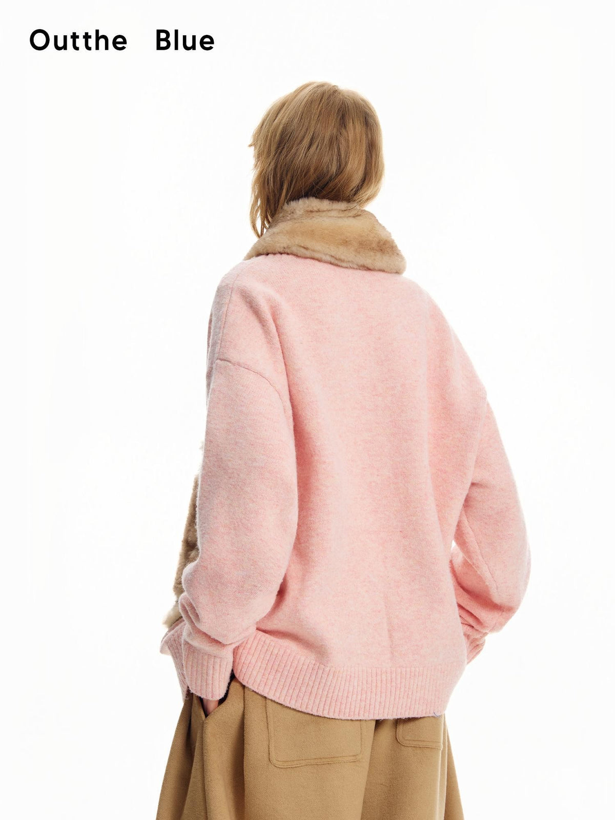 OuttheBlue Cat Embroidered Applique Wool Knit Women&