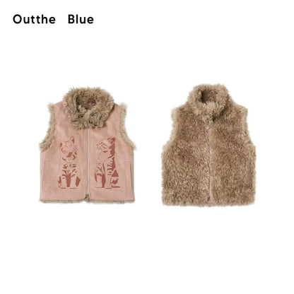 OuttheBlue_Cat_Embroidered_Burnout_Faux_Suede_Reversible_Fleece_Women&