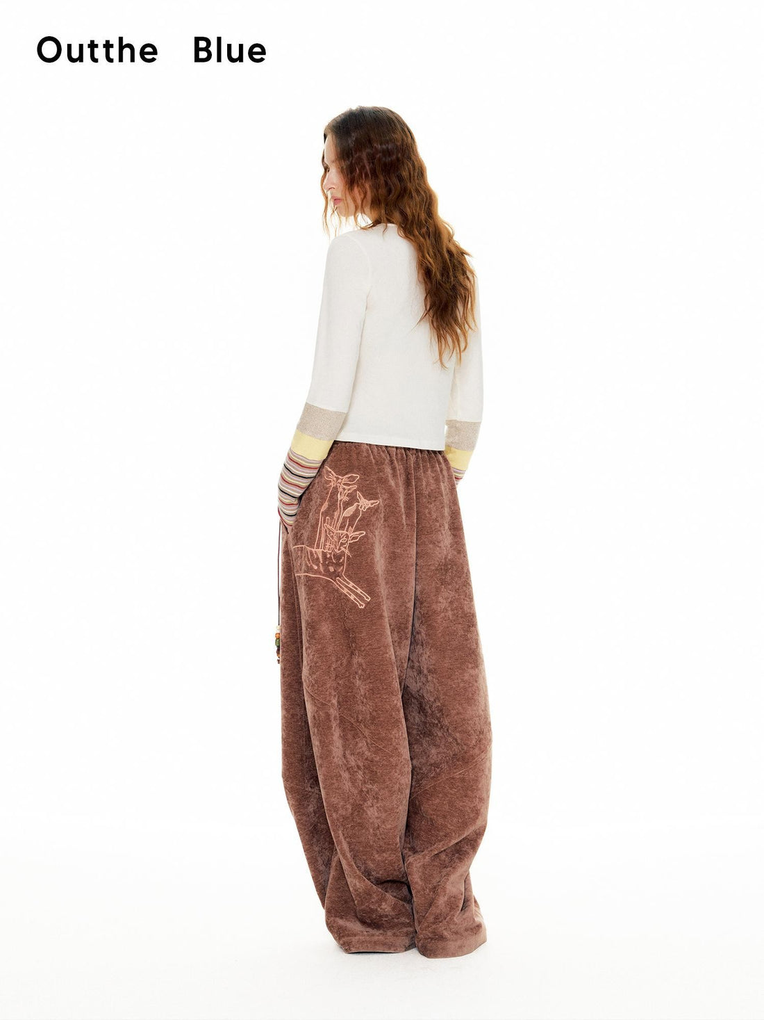 OuttheBlue Cat Embroidered Corduroy Women&