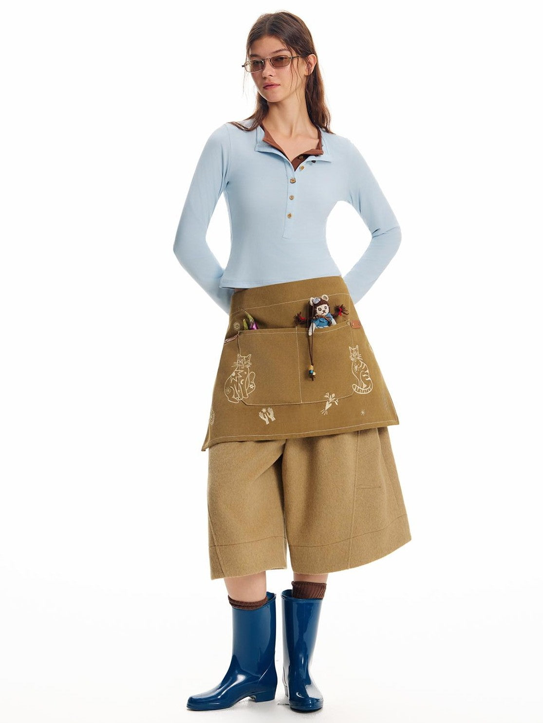 OuttheBlue Cat Embroidery Canvas Women&