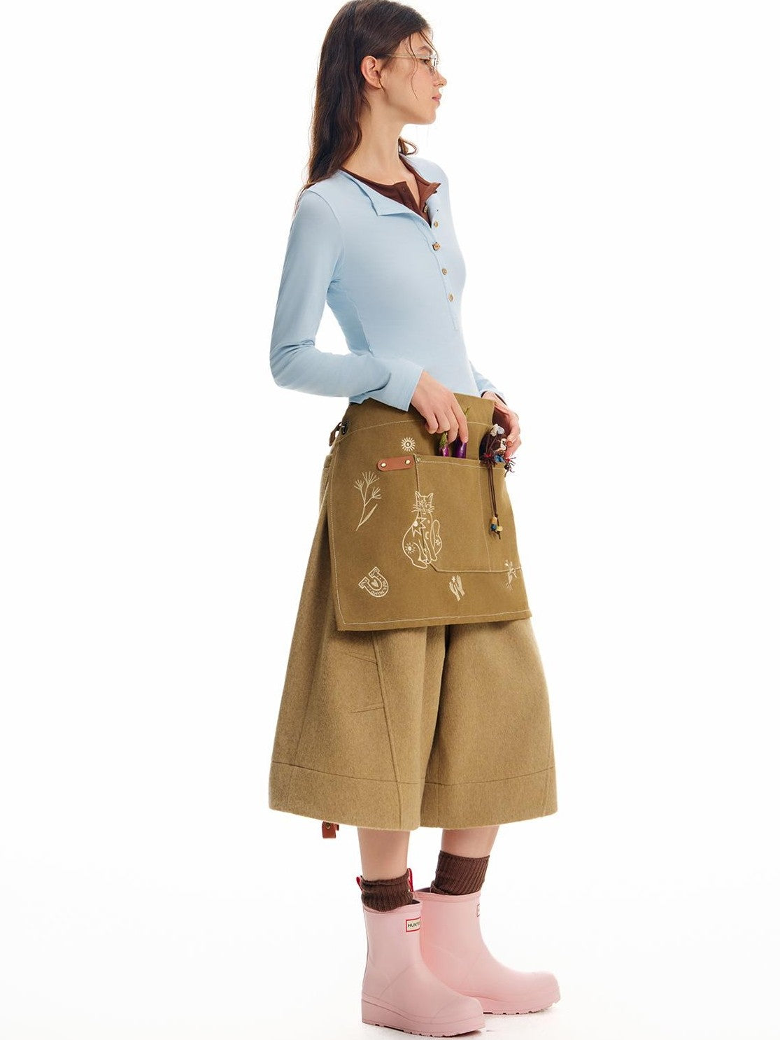 OuttheBlue Cat Embroidery Canvas Women&
